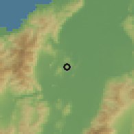 Shaded relief of the 59 km around San José del Boquerón, drawn from the GMTED2010 grid