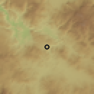 Shaded relief of the 59 km around San José del Potrero, drawn from the GMTED2010 grid