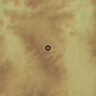 Shaded relief of the 59 km around San José de Pane, drawn from the GMTED2010 grid