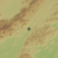 Shaded relief of the 59 km around San José de Río Tinto, drawn from the GMTED2010 grid