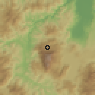 Shaded relief of the 59 km around San Luis de Planes, drawn from the GMTED2010 grid