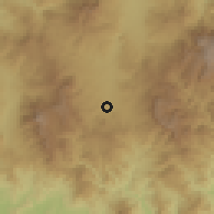Shaded relief of the 59 km around San Marcos, drawn from the GMTED2010 grid