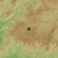 Shaded relief of the 60 km around San Marcos de Colón, drawn from the GMTED2010 grid
