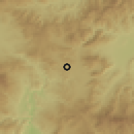 Shaded relief of the 59 km around San Matías, drawn from the GMTED2010 grid