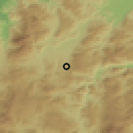 Shaded relief of the 59 km around San Nicolás, drawn from the GMTED2010 grid