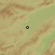 Shaded relief of the 59 km around San Nicolás, drawn from the GMTED2010 grid