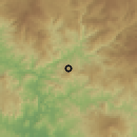 Shaded relief of the 59 km around Camasca, drawn from the GMTED2010 grid