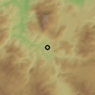 Shaded relief of the 59 km around San Pedro Zacapa, drawn from the GMTED2010 grid