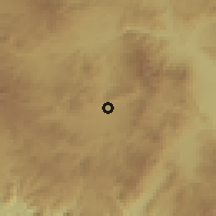 Shaded relief of the 59 km around San Rafael, drawn from the GMTED2010 grid
