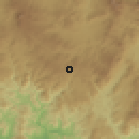 Shaded relief of the 59 km around Santa Ana, drawn from the GMTED2010 grid