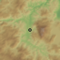 Shaded relief of the 59 km around Santa Bárbara, drawn from the GMTED2010 grid
