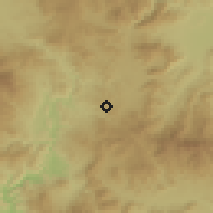 Shaded relief of the 59 km around Santa Cruz, drawn from the GMTED2010 grid