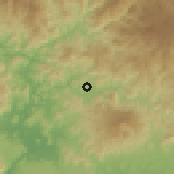 Shaded relief of the 59 km around Santa Lucía, drawn from the GMTED2010 grid