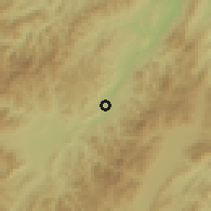 Shaded relief of the 59 km around Santa María, drawn from the GMTED2010 grid