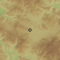 Shaded relief of the 59 km around Santa Rita, drawn from the GMTED2010 grid