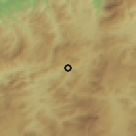 Shaded relief of the 59 km around Santa Rita, drawn from the GMTED2010 grid