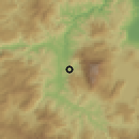 Shaded relief of the 59 km around Santa Rita, drawn from the GMTED2010 grid