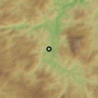 Shaded relief of the 59 km around San Vicente Centenario, drawn from the GMTED2010 grid