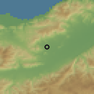 Shaded relief of the 59 km around Sonaguera, drawn from the GMTED2010 grid