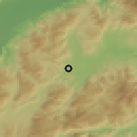 Shaded relief of the 59 km around Sula, drawn from the GMTED2010 grid