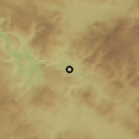 Shaded relief of the 59 km around Sulaco, drawn from the GMTED2010 grid