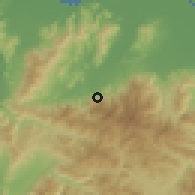 Shaded relief of the 59 km around Suyapa de Leán, drawn from the GMTED2010 grid
