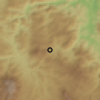 Shaded relief of the 59 km around Taragual, drawn from the GMTED2010 grid