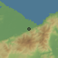 Shaded relief of the 59 km around Tegucigalpita, drawn from the GMTED2010 grid