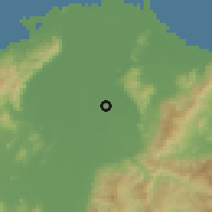 Shaded relief of the 59 km around Toloa Adentro, drawn from the GMTED2010 grid