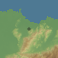 Shaded relief of the 59 km around Tornabé, drawn from the GMTED2010 grid