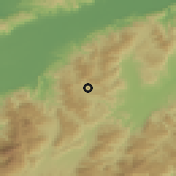 Shaded relief of the 59 km around Trascerros, drawn from the GMTED2010 grid