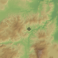 Shaded relief of the 59 km around Trinidad, drawn from the GMTED2010 grid