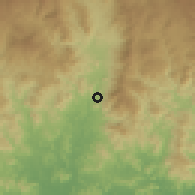Shaded relief of the 59 km around Caridad, drawn from the GMTED2010 grid
