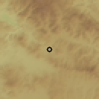 Shaded relief of the 59 km around Urrutia, drawn from the GMTED2010 grid