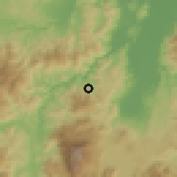 Shaded relief of the 59 km around Casa Quemada, drawn from the GMTED2010 grid