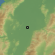 Shaded relief of the 59 km around Victoria, drawn from the GMTED2010 grid