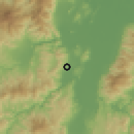 Shaded relief of the 59 km around Villanueva, drawn from the GMTED2010 grid