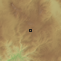Shaded relief of the 59 km around Yamaranguila, drawn from the GMTED2010 grid