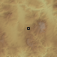 Shaded relief of the 59 km around Yaruchel, drawn from the GMTED2010 grid