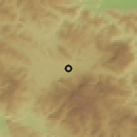Shaded relief of the 59 km around Yoro, drawn from the GMTED2010 grid
