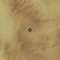 Shaded relief of the 59 km around Zambrano, drawn from the GMTED2010 grid