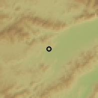 Shaded relief of the 59 km around Zopilotepe, drawn from the GMTED2010 grid