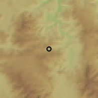 Shaded relief of the 59 km around Agua Dulcita, drawn from the GMTED2010 grid