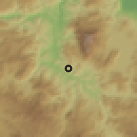 Shaded relief of the 59 km around Ceguaca, drawn from the GMTED2010 grid
