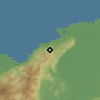 Shaded relief of the 59 km around Chivana, drawn from the GMTED2010 grid