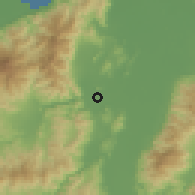 Shaded relief of the 59 km around Chotepe, drawn from the GMTED2010 grid