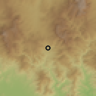 Shaded relief of the 59 km around Cololaca, drawn from the GMTED2010 grid