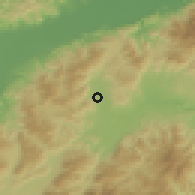 Shaded relief of the 59 km around Agualote, drawn from the GMTED2010 grid