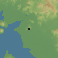 Shaded relief of the 60 km around Colonia Buena Vista, drawn from the GMTED2010 grid