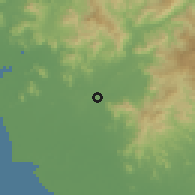 Shaded relief of the 60 km around Colonia Ciudad Nueva Choluteca, drawn from the GMTED2010 grid